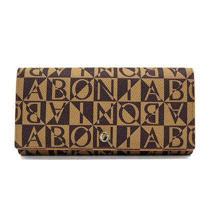 Bonia Monogram Long 2-Fold Wallet- Brown