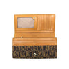 Bonia Monogram Long 2-Fold Wallet- Brown