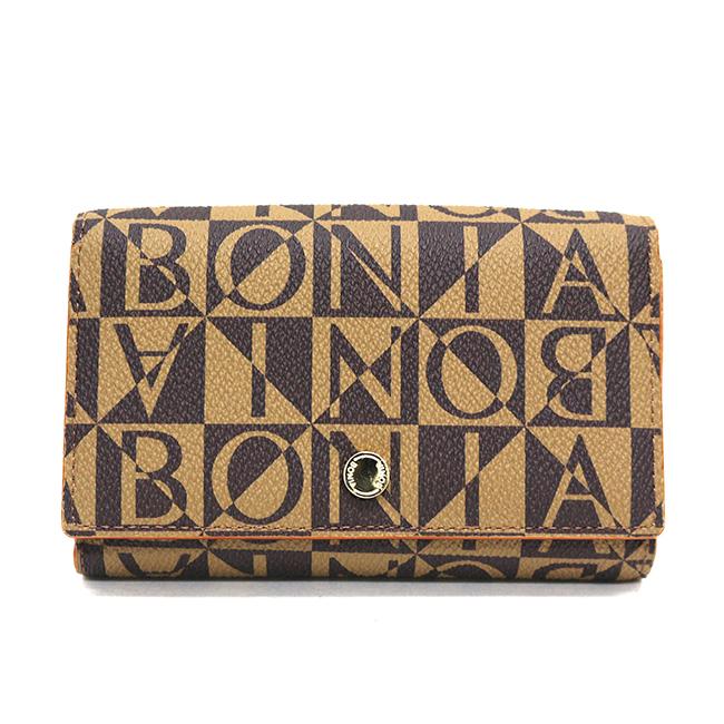 Bonia Monogram 3-Fold Wallet-Brown