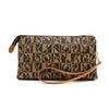 Bonia Monogram Zipper Pouch-Brown