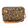 Bonia Monogram Zipper Pouch-Brown