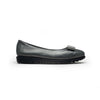 Barani Leather Pumps Ballet Flats with Fixed Buckle 8841-33 Gunmetal