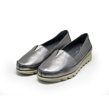 Barani Leather Pumps Ballet Flats 8938-71 Silver