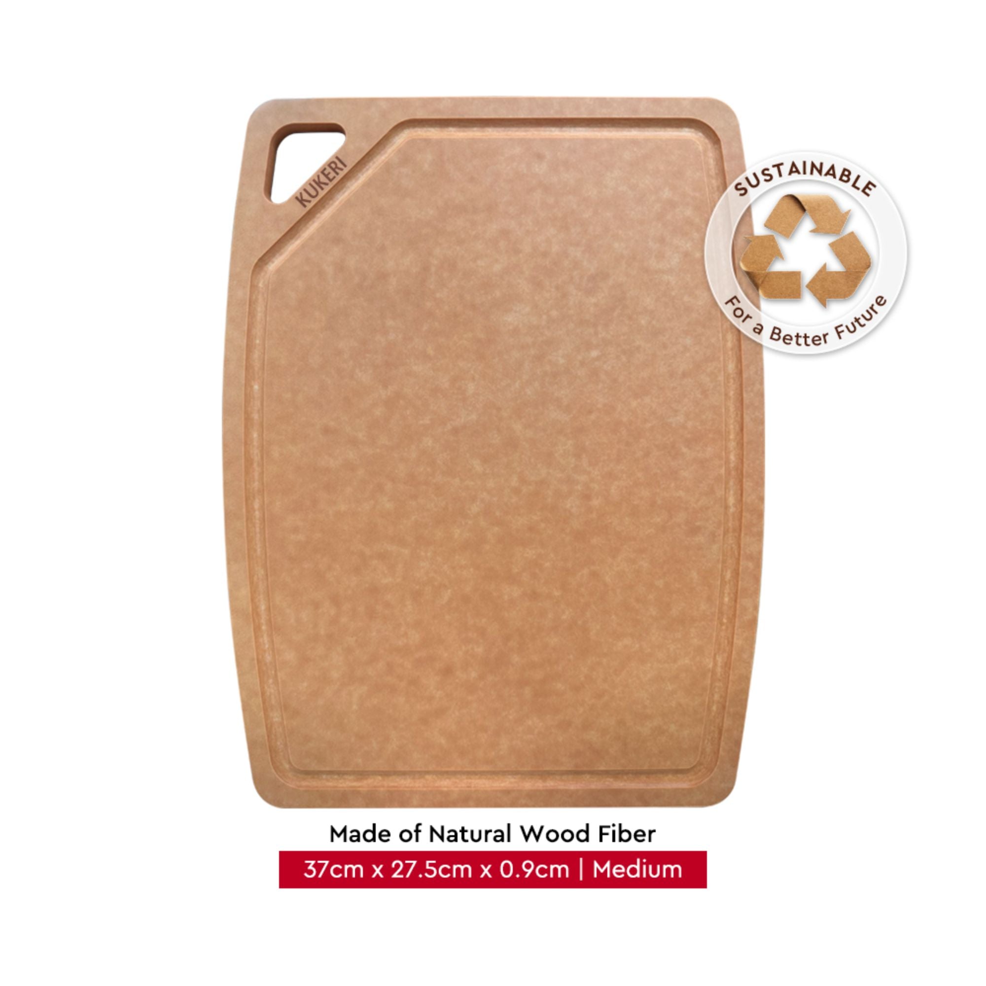 Kukeri Natural Wood Fiber Cutting Board - Medium