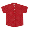 Criss Cross Boys' Red Woven Printed Shirt