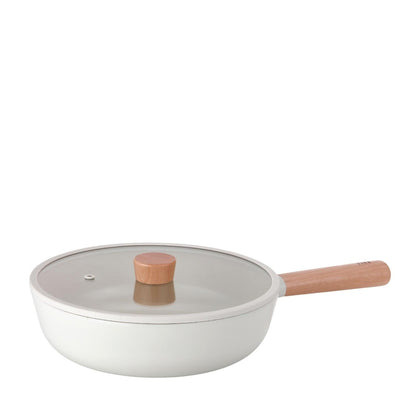Neoflam FIKA 30cm Wokpan with Silicone Rim Glass Lid