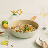 Neoflam FIKA 30cm Wokpan with Silicone Rim Glass Lid