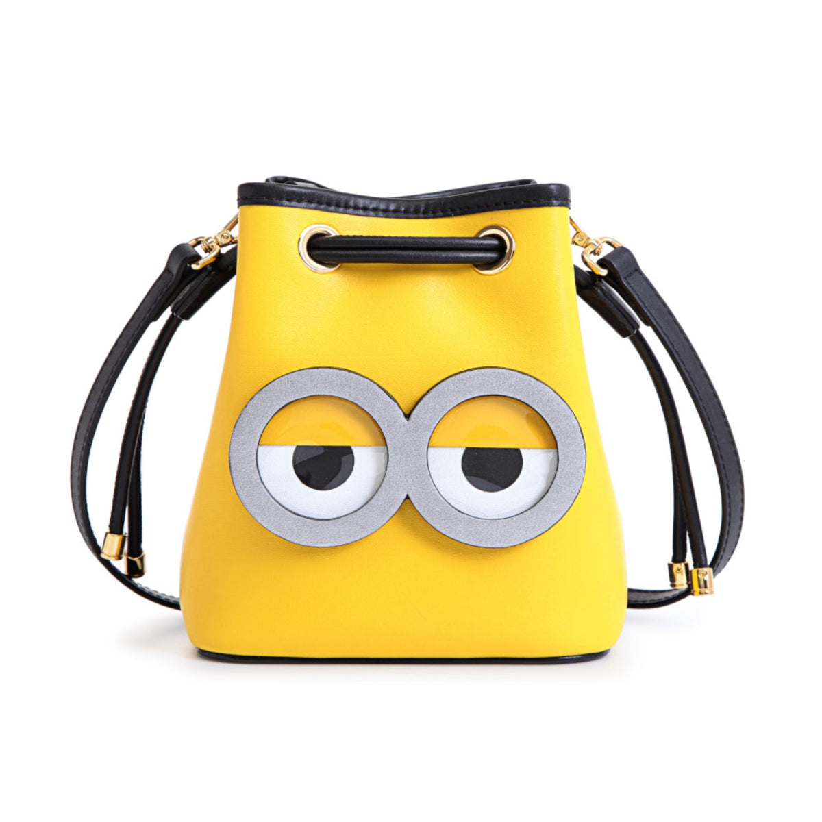 FION Minions Denim with Leather Shoulder Bag - Yellow