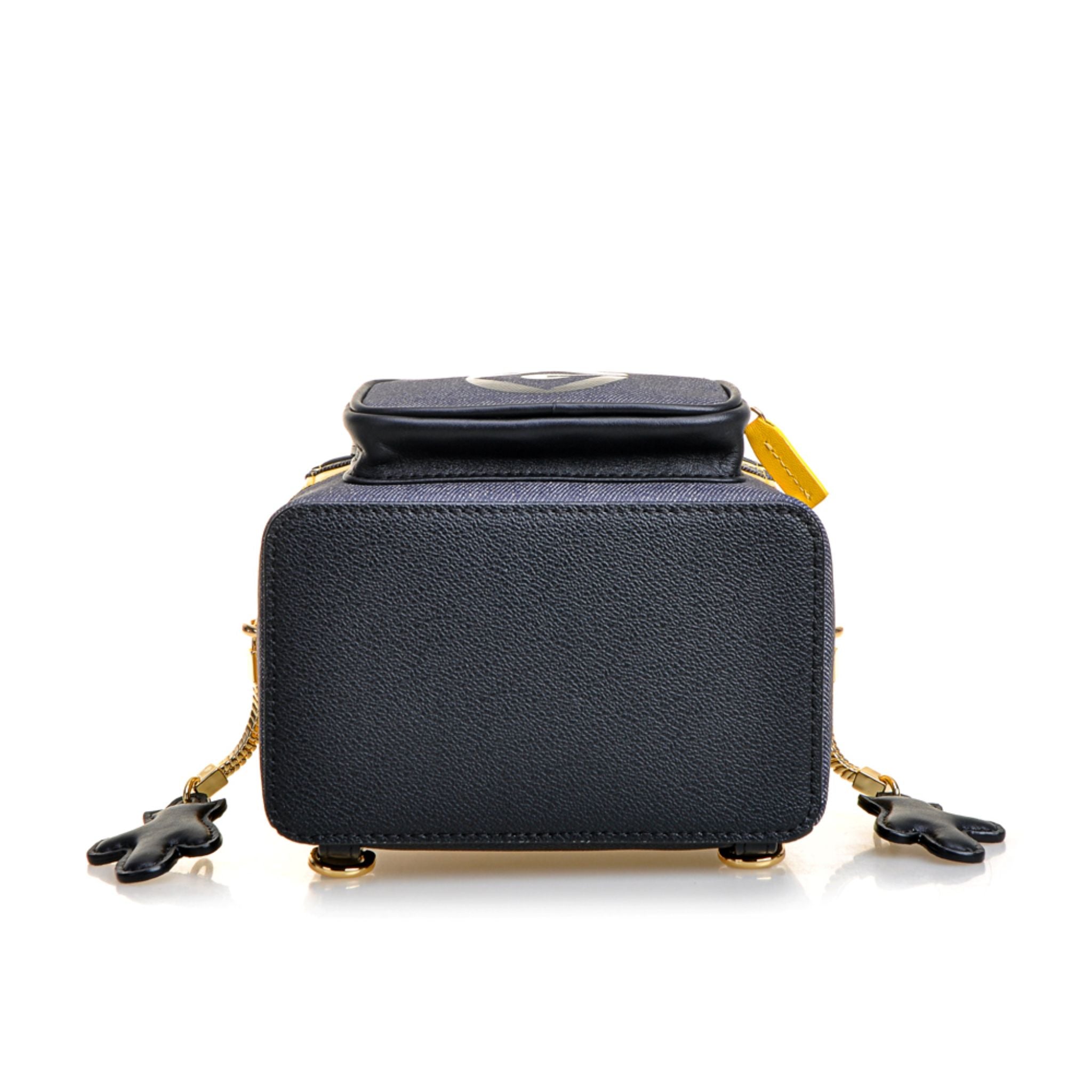 FION Minions Jacquard with Leather Backpack (Medium) - Yellow / Dark Blue