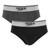 (Bundle of 2) GUS BEAR Microfiber Pro-fit Hipster Briefs (2-pc-pack) - Black/grey