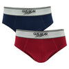 (Bundle of 2) GUS BEAR Microfiber Pro-fit Hipster Briefs (2-pc-pack) - Navy/Red