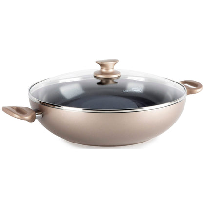 GreenPan Cambridge Bronze 36cm Wok with Glass Lid (GPCBR675983)