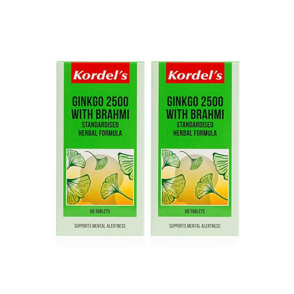 [Twin Pack] Kordel's Ginkgo 2500 + Brahmi (60 Tablets x 2)