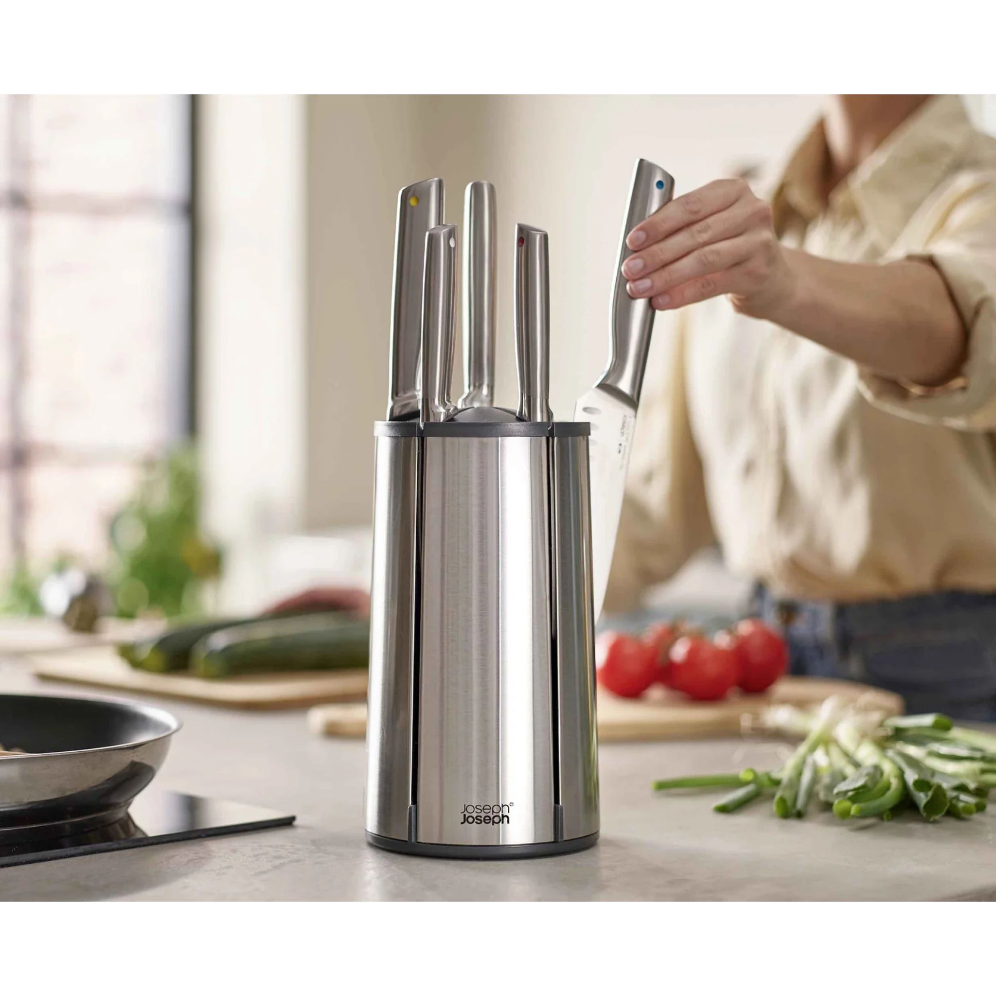 Joseph Joseph Elevate Steel Knives Carousel 5 pcs Knife Set - Steel (HK-10546)
