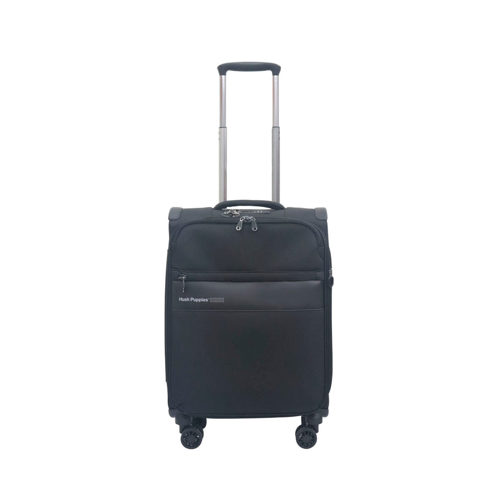 Hush Puppies HP69-3147 19" Soft Case Spinner Luggage - Expandable, Anti-Theft Zipper, TSA Lock - Black