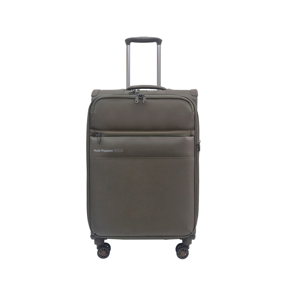 Hush Puppies HP69-3147 24" Soft Case Spinner Luggage - Expandable, Anti-Theft Zipper, TSA Lock - Green