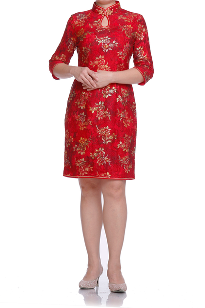 i-SHANGHAI Iridescent Corsage Cheongsam