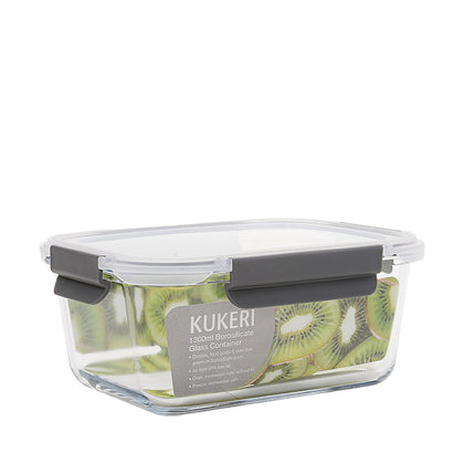 Kukeri 1300ml Borosilicate Glass Container - Grey