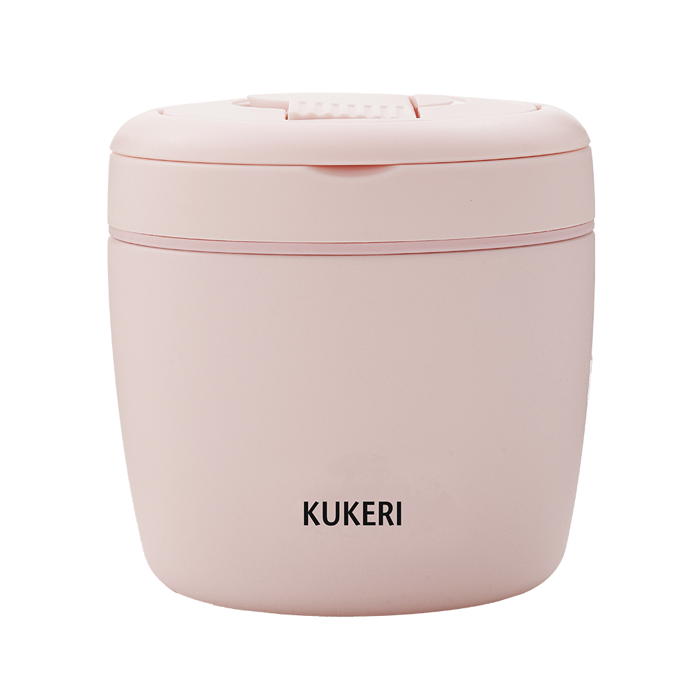 Kukeri Vacuum Insulated Food Carrier Container Jar with Insert and Spoon 970ml - Pink