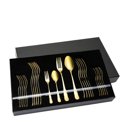 La gourmet Rome 24pcs Stainless Steel Cutlery Set - Gold (LGKC396105)