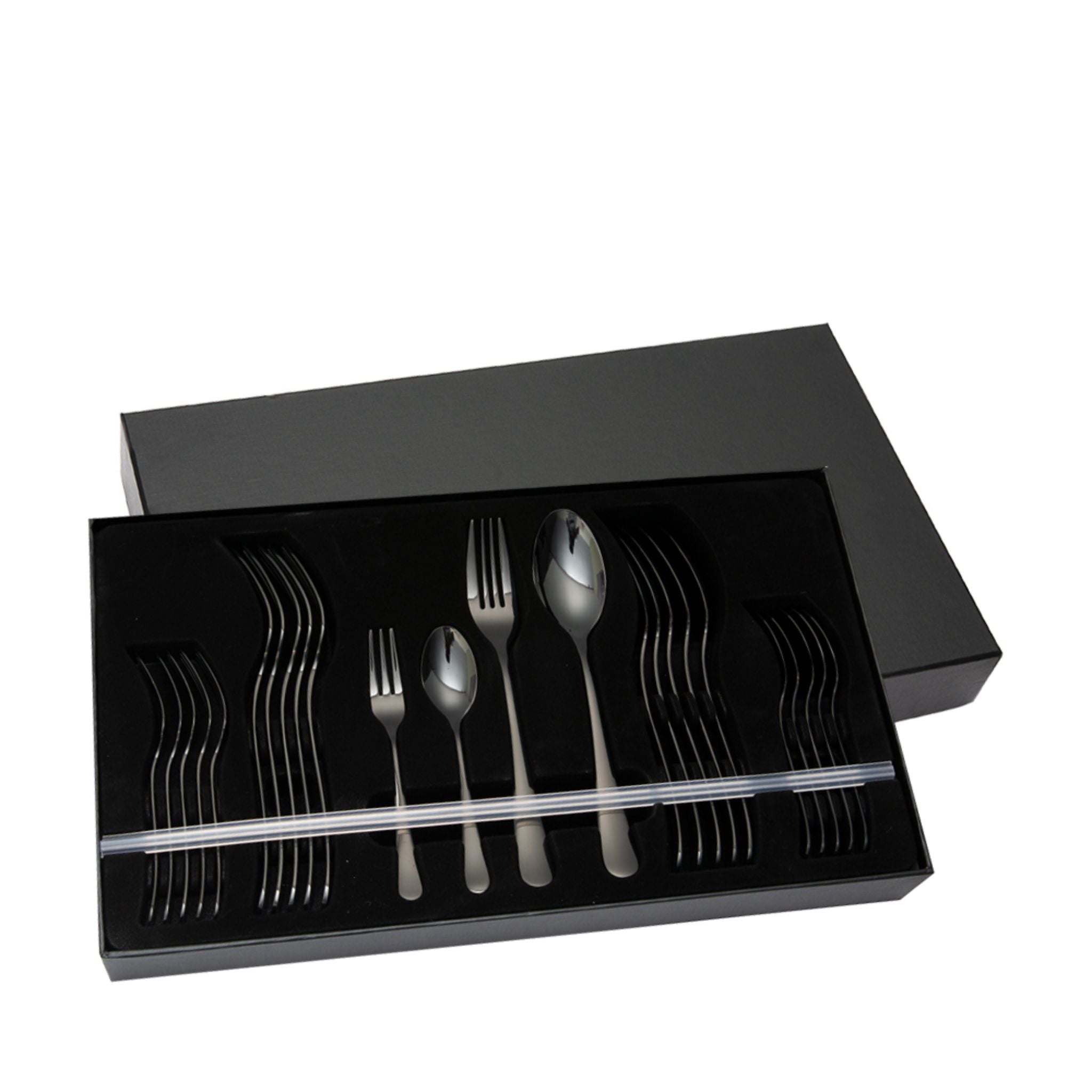 La gourmet Milan 24pcs Stainless Steel Cutlery Set - Black (LGKC396112)