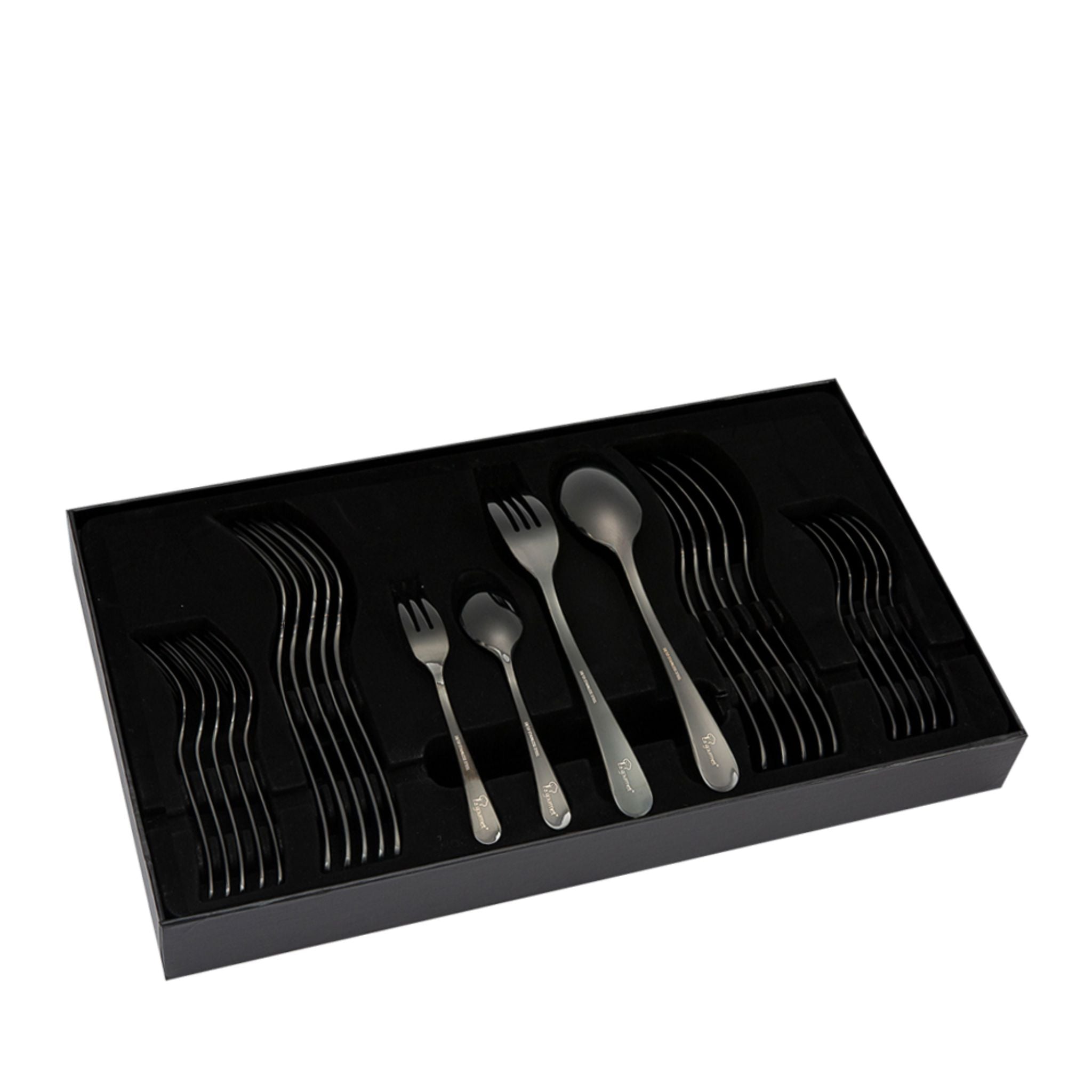 La gourmet Milan 24pcs Stainless Steel Cutlery Set - Black (LGKC396112)