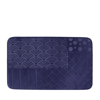 Smart Living Memory Foam Bath Mat 50x80cm (With Design) - Navy