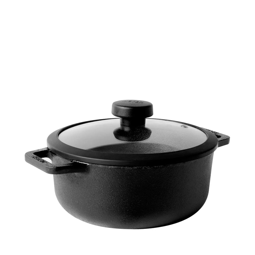 MEYER 20cm Cast Iron Sauteuse with Glass Lid