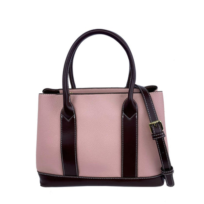 Mel&Co Pebbled Contrast Satchel Bag Pink