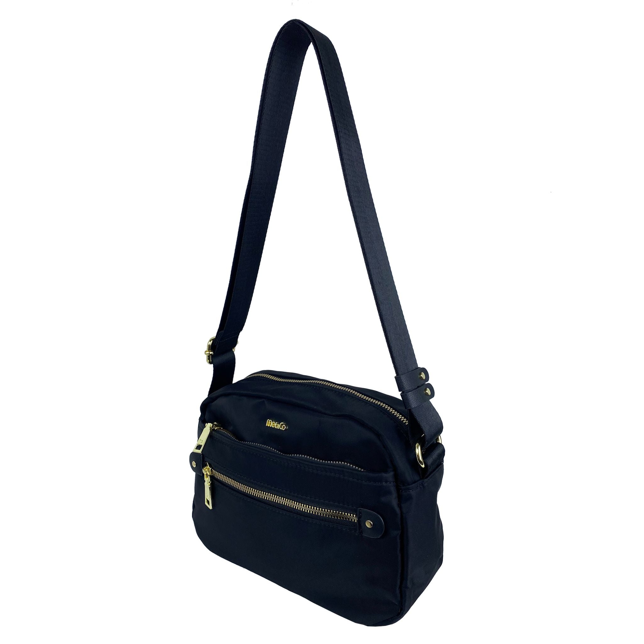 Mel&Co Nylon Rectangular Crossbody Black