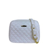 Mel&Co Quilted Semi-Chain Sling Bag White