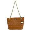 Mel&Co Square Quilted Front Chain Shoulder Bag Tan