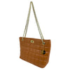 Mel&Co Square Quilted Front Chain Shoulder Bag Tan