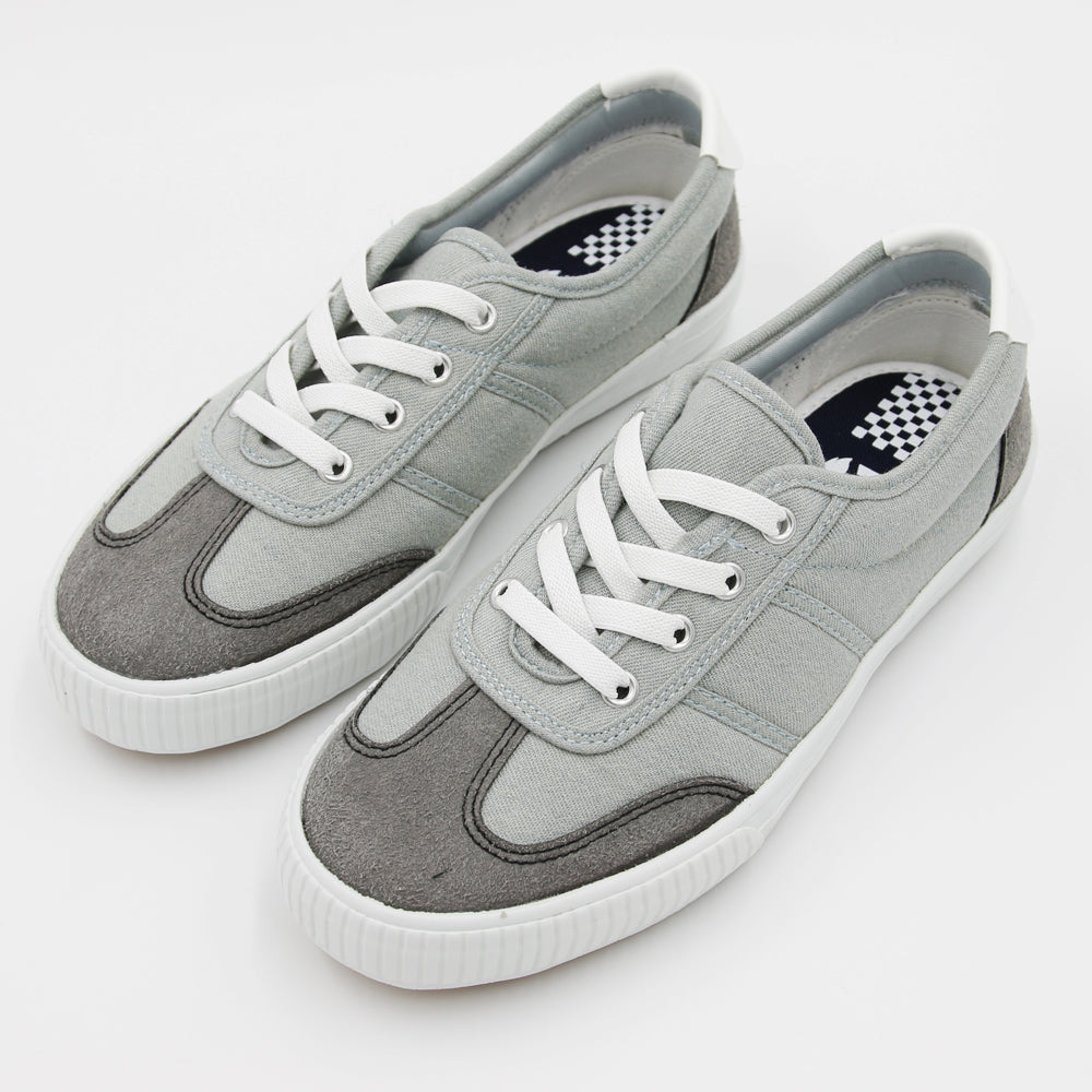 Grey canvas outlet lace up sneaker