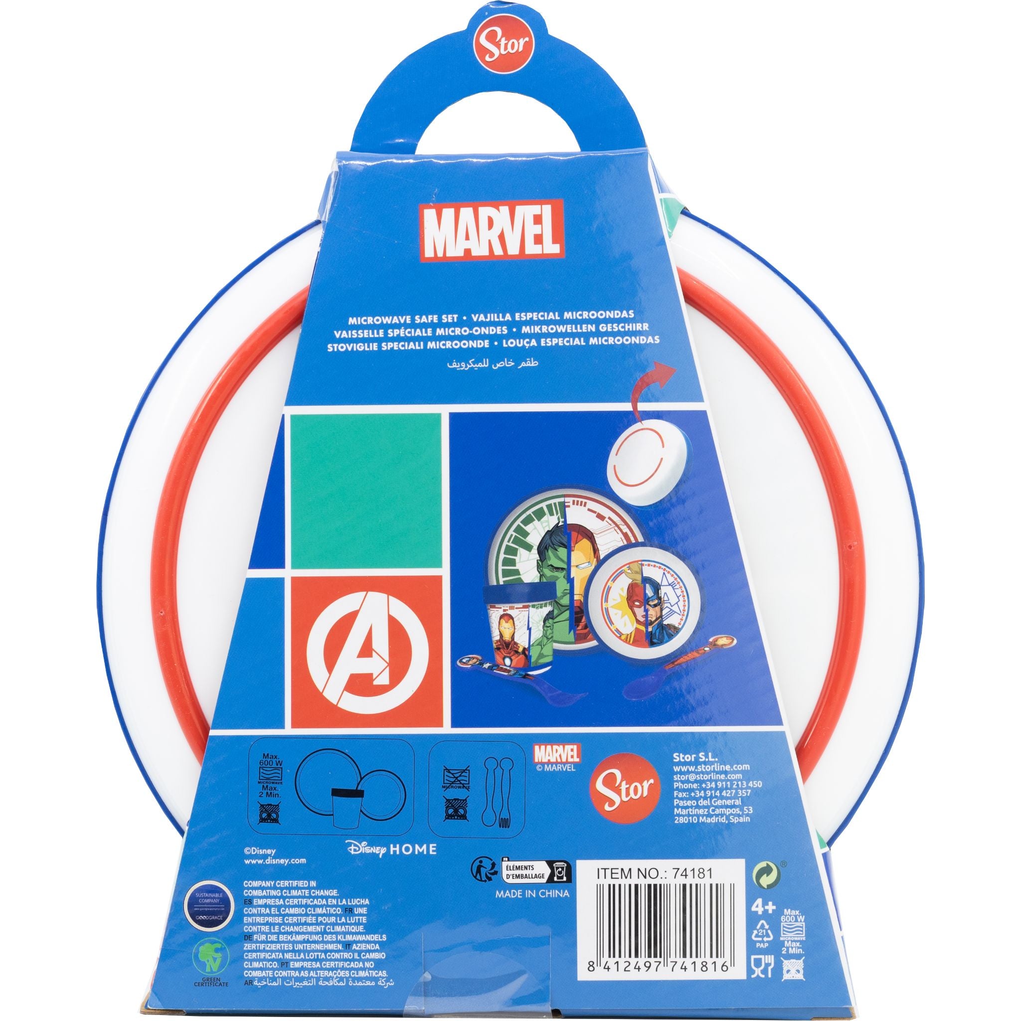 Disney Marvel Avengers 5 Pcs Non Slip Bicolor Premium Children's Tableware Set (MV39021)