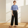 JA.SOCHA Mila Button Front Wide Leg Pants In Peony Navy