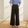 JA.SOCHA Mila Button Front Wide Leg Pants In Peony Navy