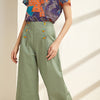 JA.SOCHA Mila Button Front Wide Leg Pants In Shale Green
