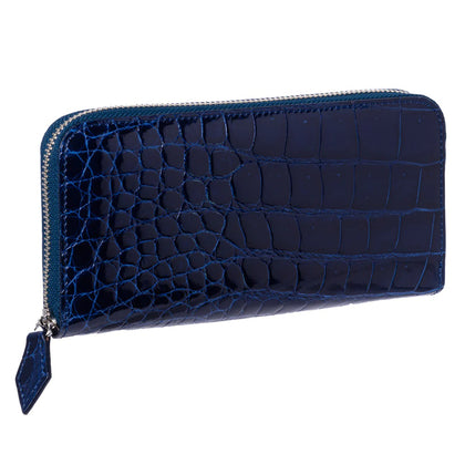 SANCHŌ Crocodile Leather Long Purse - Royal Blue