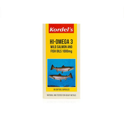 Kordel's Hi-Omega 3 Wild Salmon and Fish Oils 1000mg (60 Softgel Capsules)