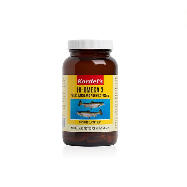 Kordel's Hi-Omega 3 Wild Salmon and Fish Oils 1000mg (60 Softgel Capsules)