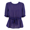 FIMI Elastic Waist Polka Dots Blouse - Purple