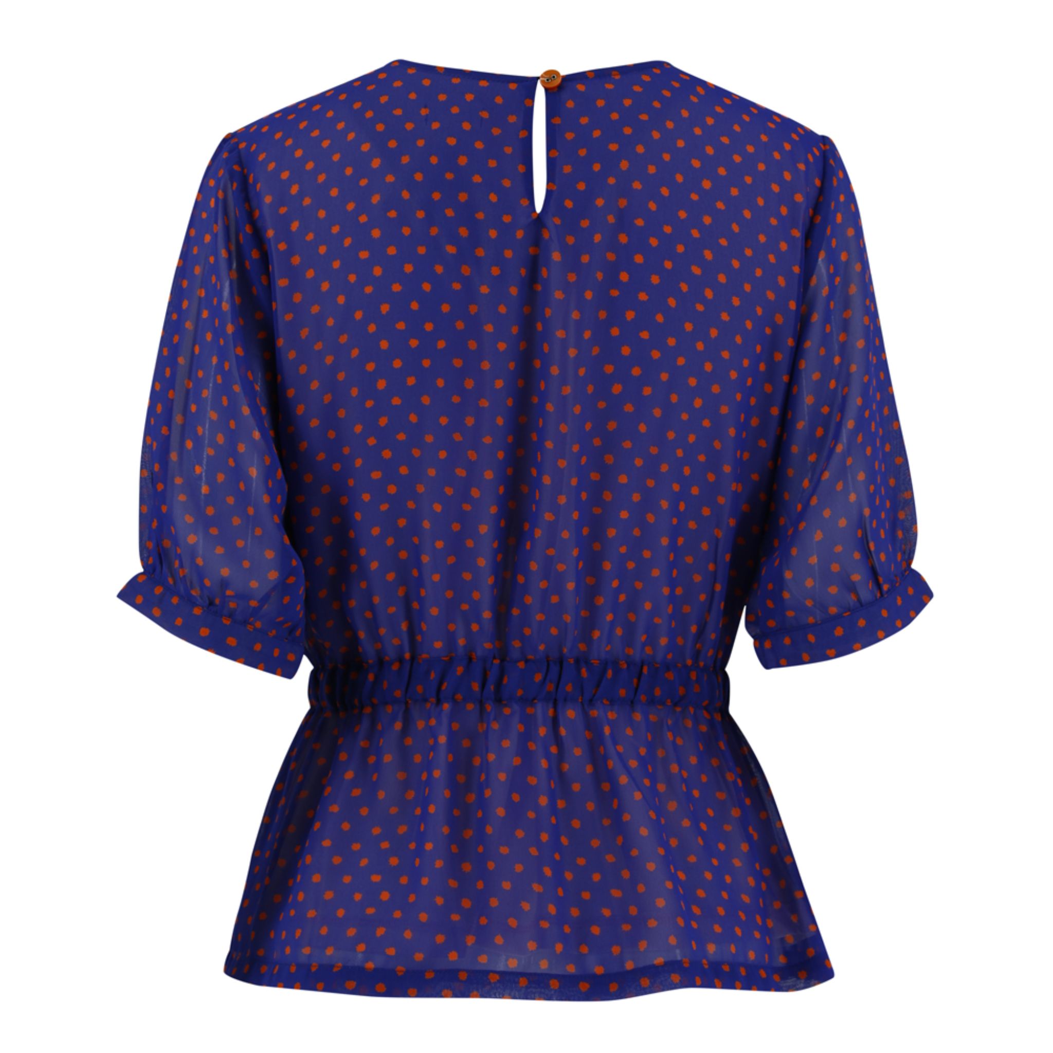 FIMI Elastic Waist Polka Dots Blouse - Purple