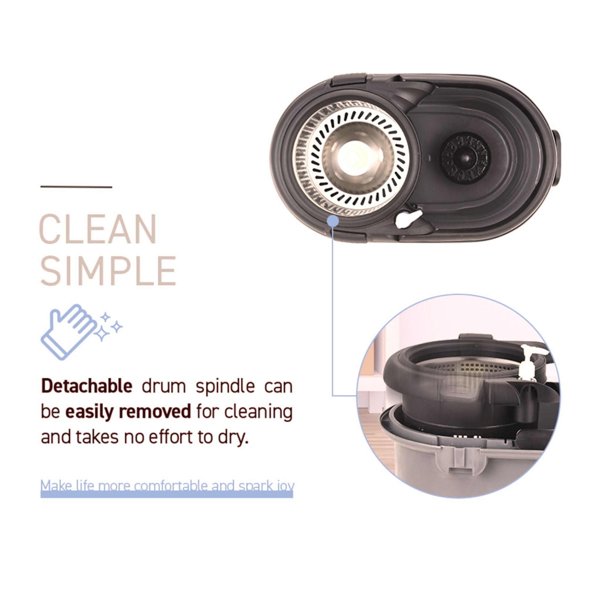 rene OLLIE Revolutionary Microfibre Spin Mop Set (E70500)