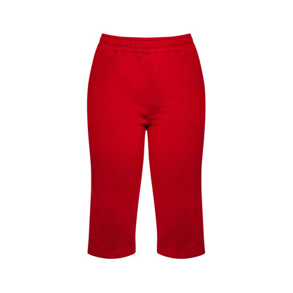 LASELLE High-Rise French Terry Capri Pants - Red