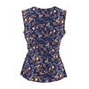 ENRO Floral Blouse with Piping Details Sleeveless Blouse - Printed