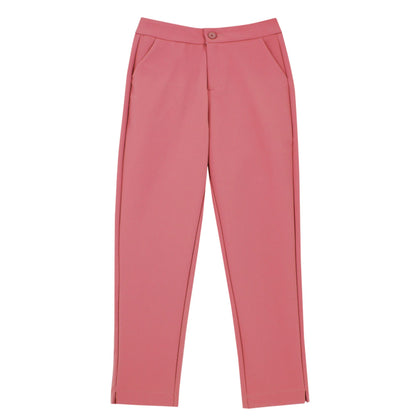 ENRO High-Waisted Capri Pants With Side Pockets - Pink