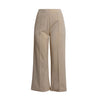 ENRO Pintuck Pleat Wide Leg Pants - Beige