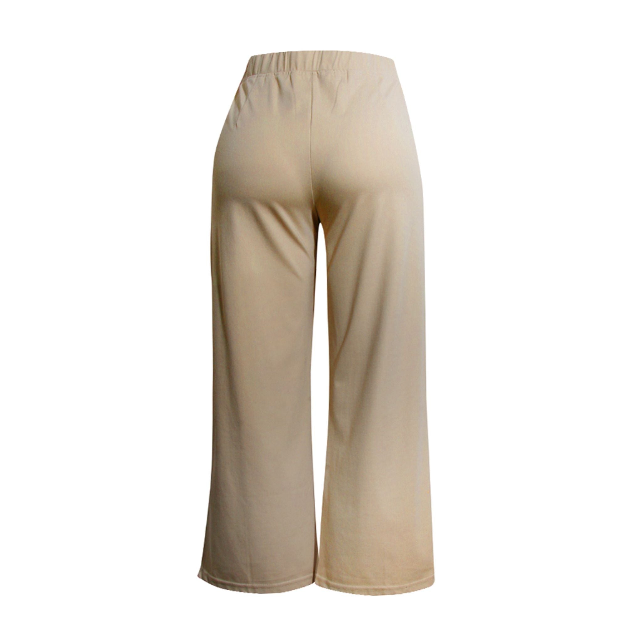 ENRO Pintuck Pleat Wide Leg Pants - Beige