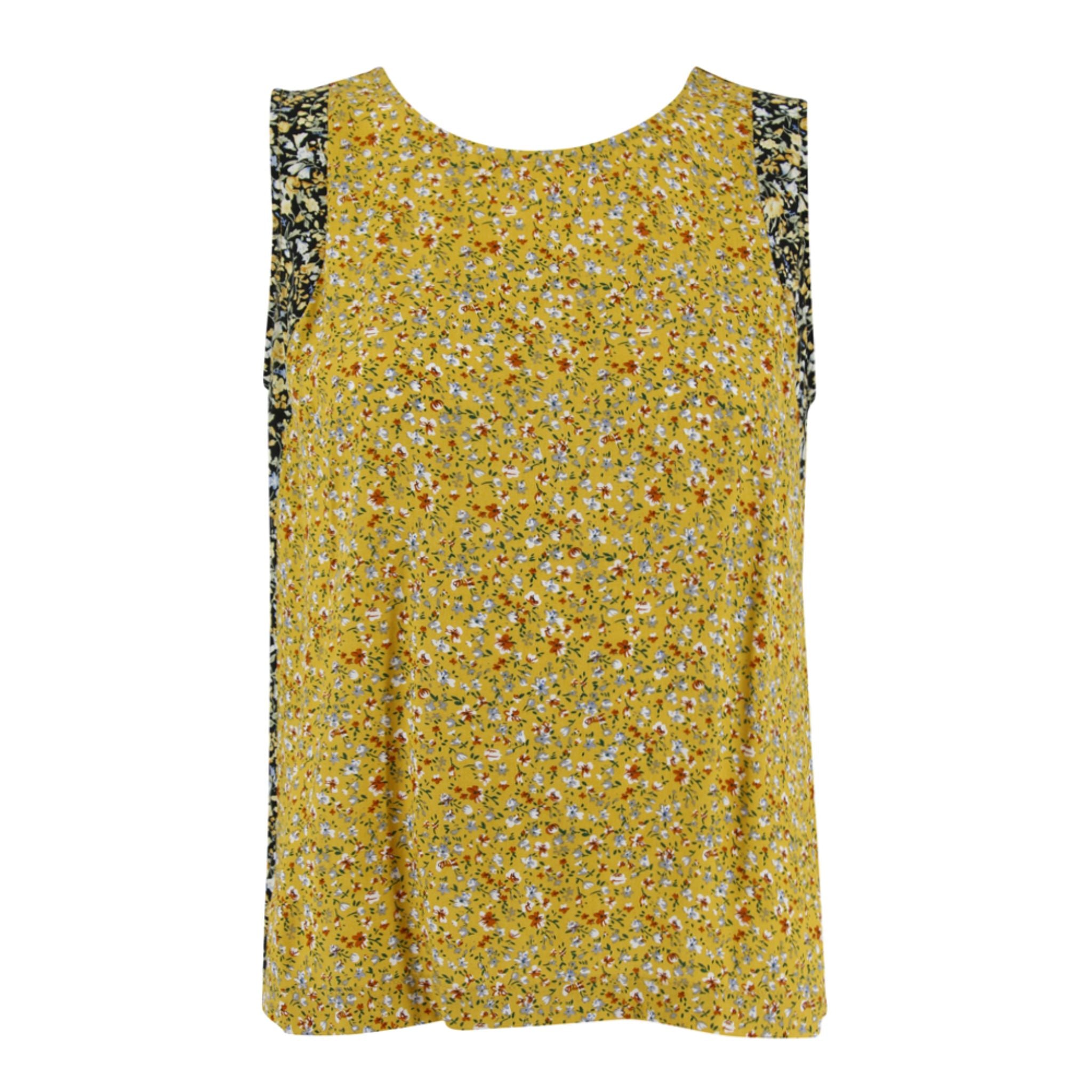 ENRO Mix Fabric Sleeveless Blouse - Printed